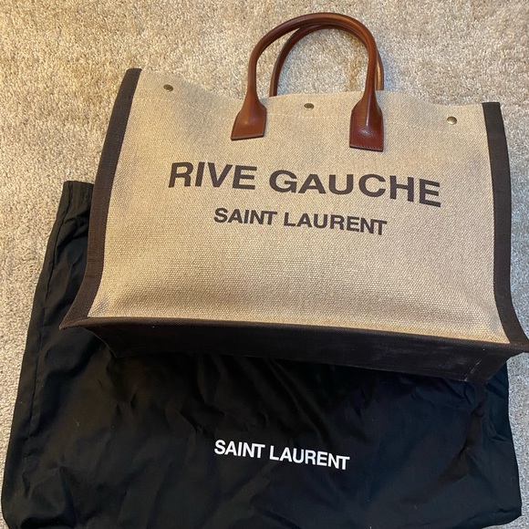 Saint Laurent Rive Gauche Linen Tote - Picture 1 of 5